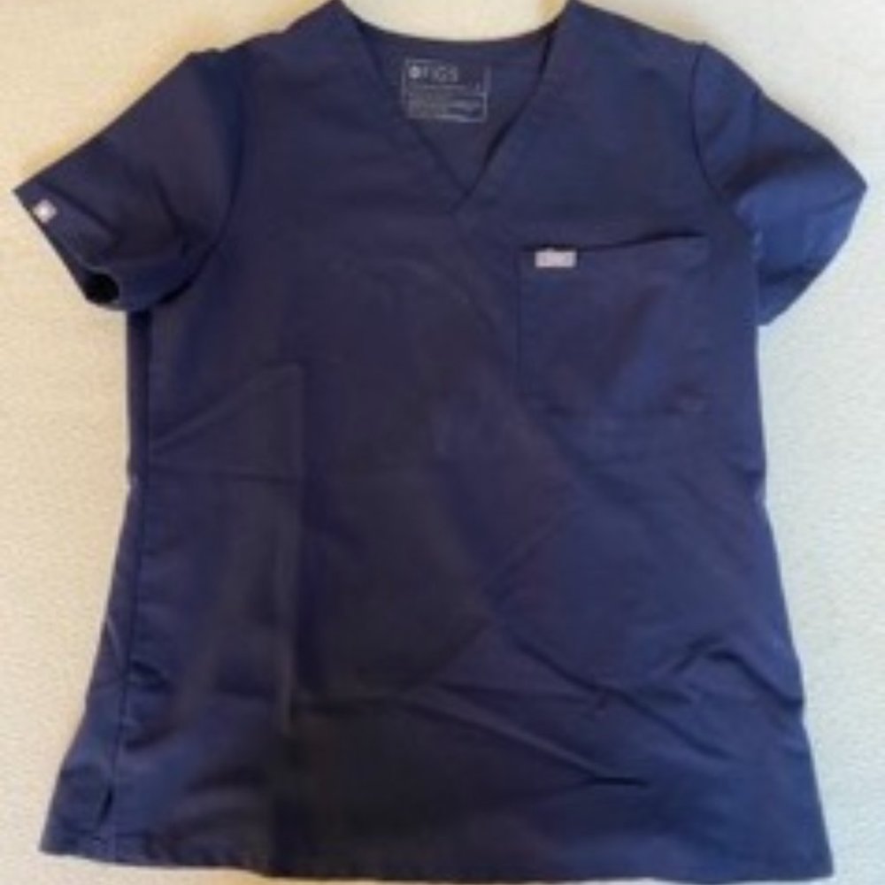 Small, Navy, Figs scrub top